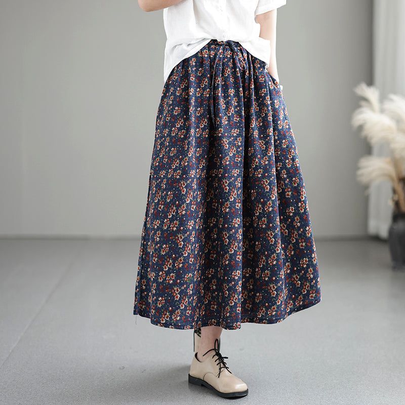 Zomer Vintage Casual Losse A-linnen Katoenen Linnen Rok