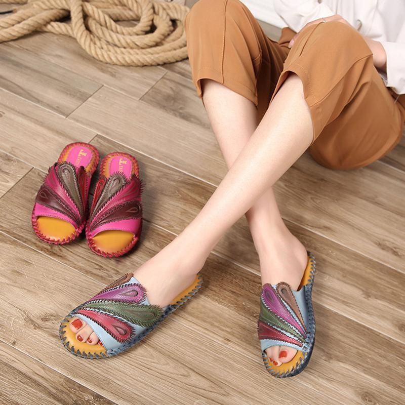 Casual Strandslippers In Etnische Stijl Met Platte Bodem In De Zomer