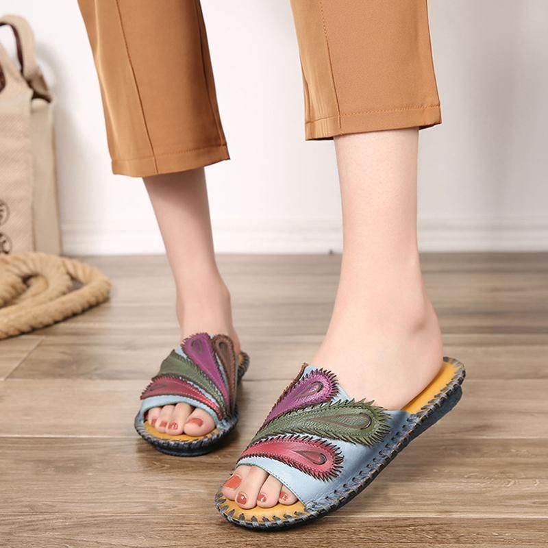 Casual Strandslippers In Etnische Stijl Met Platte Bodem In De Zomer