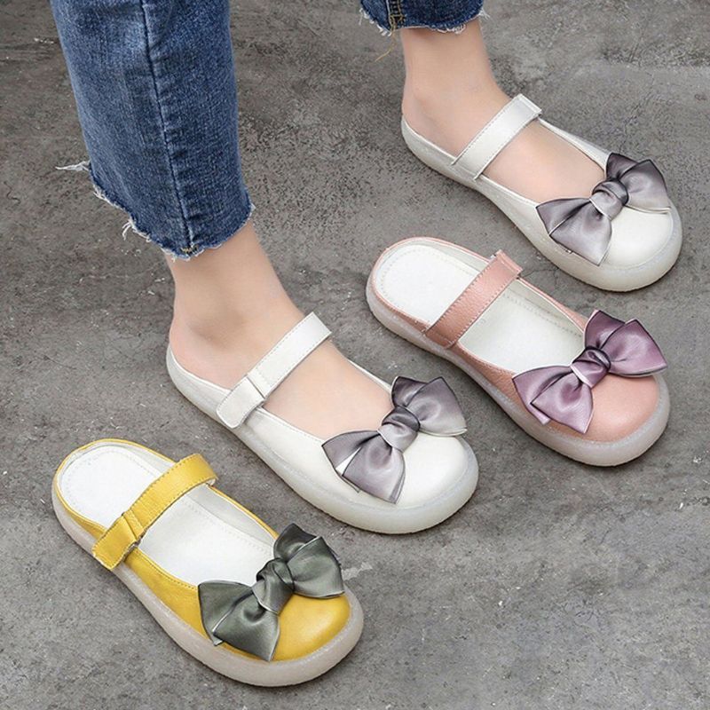 Dames Flat Bow-knot Plus Maat 34-43 Casual Velcro Slippers