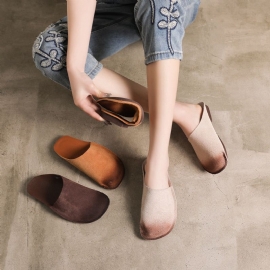 Dames Zomer Leren Platte Casual Slippers