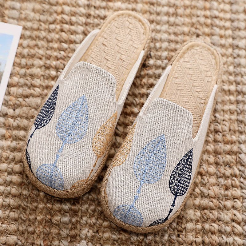 Dames Zomer Retro Linnen Casual Slippers