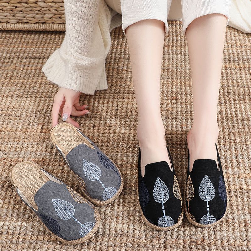 Dames Zomer Retro Linnen Casual Slippers