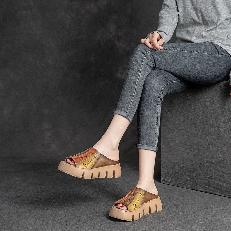 Zomer Kleur Matching Casual Leren Slippers