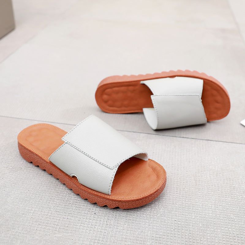 Zomer Platte Retro Leren Casual Slippers