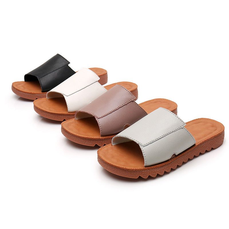 Zomer Platte Retro Leren Casual Slippers