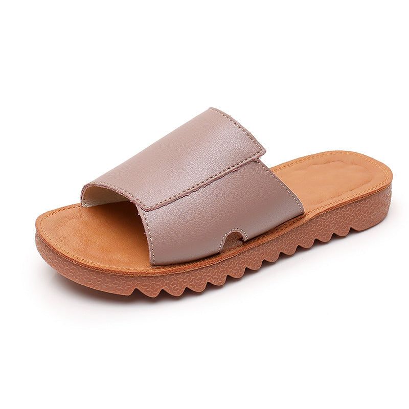 Zomer Platte Retro Leren Casual Slippers