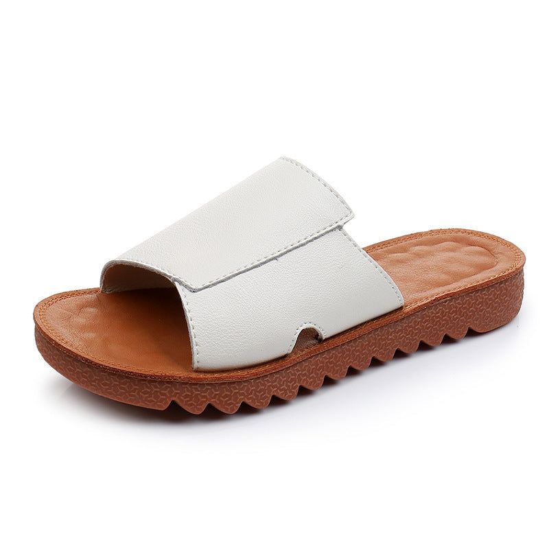 Zomer Platte Retro Leren Casual Slippers