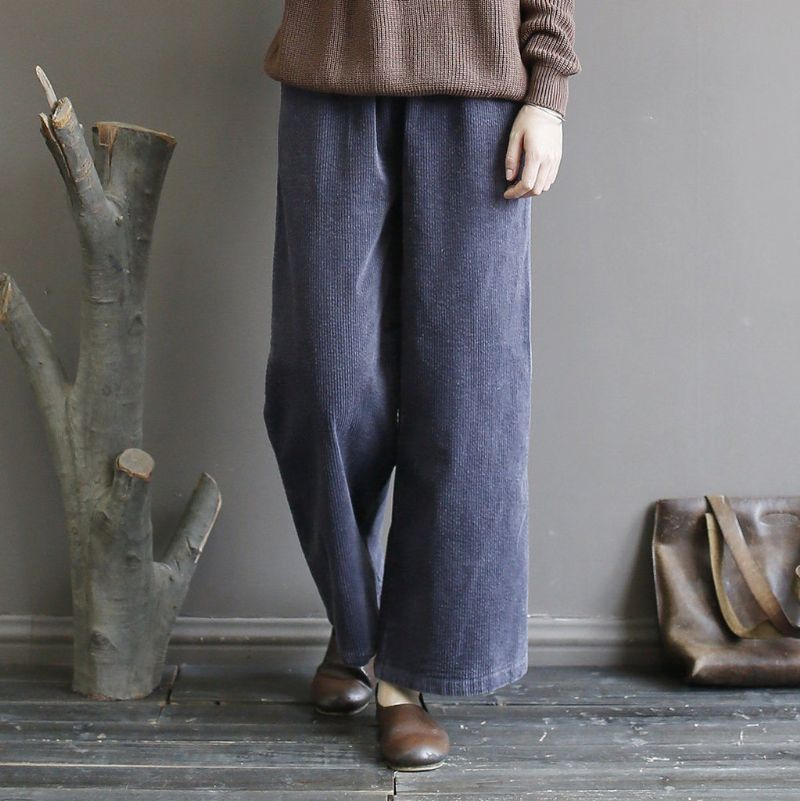 Corduroy Casual Broek Met Wijde Pijpen Lente