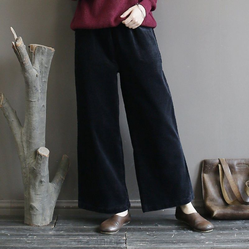 Corduroy Casual Broek Met Wijde Pijpen Lente