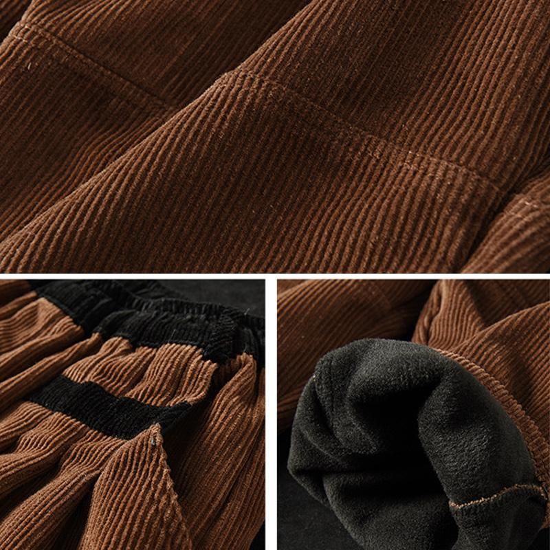 Dames Winter Warme Dikke Losse Casual Corduroy Harembroek