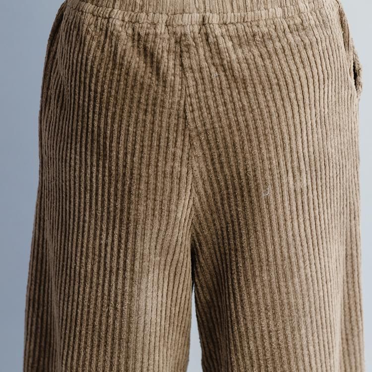 Dikke Elastische Taille Corduroy Wijde Pijpen Casual Broek