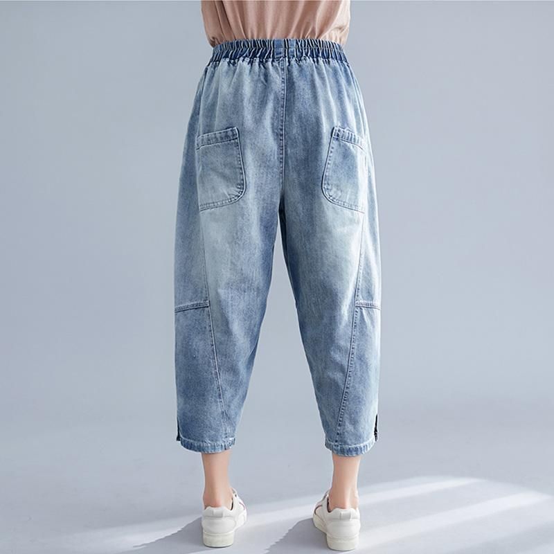 Elastische Dunne Denimbroek Voor Dames In Grote Maten