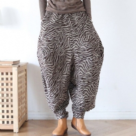 Fluwelen Broek Met Zebrastrepen