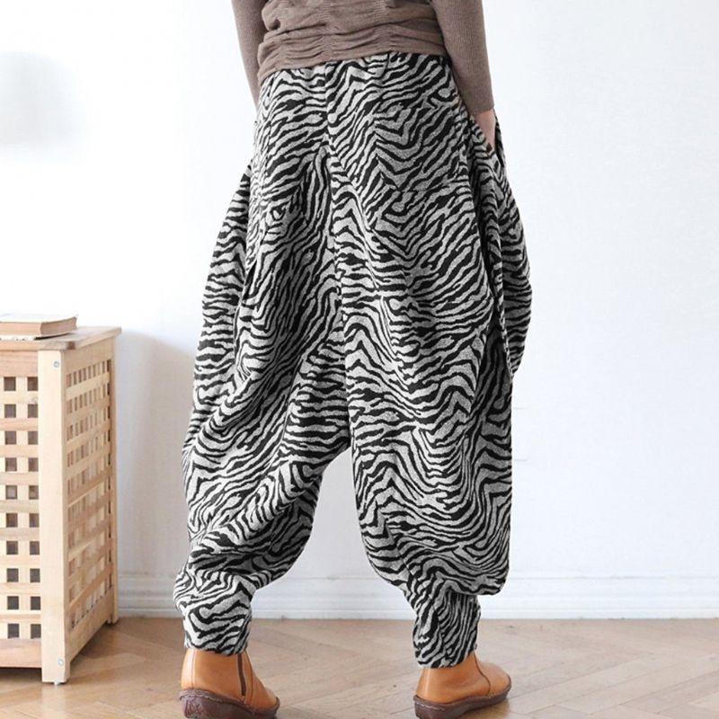 Fluwelen Broek Met Zebrastrepen