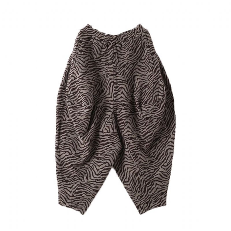 Fluwelen Broek Met Zebrastrepen