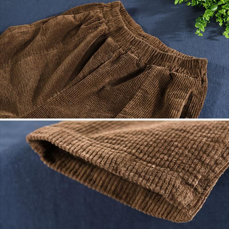 Herfst Corduroy Patchwork Casual Harembroek