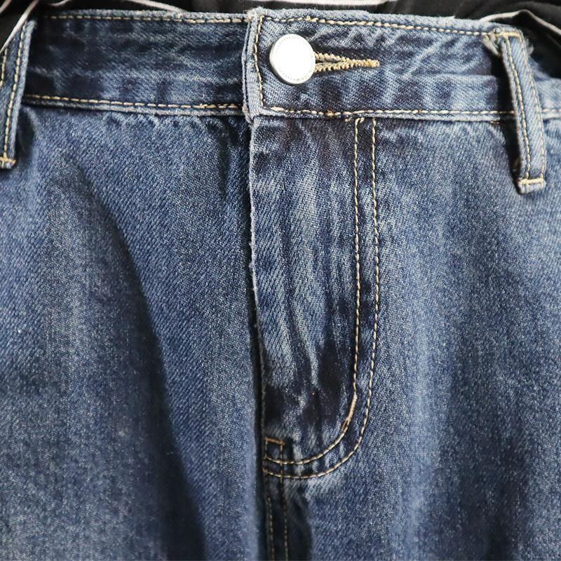 Herfst Hoge Taille Jeans Losse