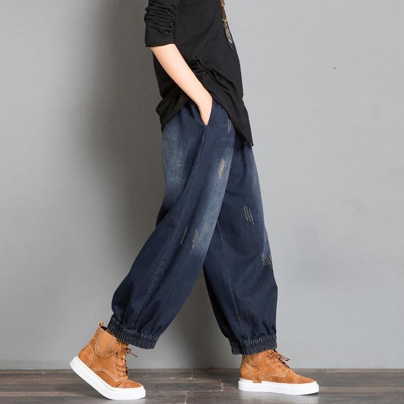 Herfst Losse Casual Denim Dames Broek