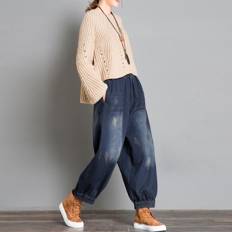 Herfst Losse Casual Denim Dames Broek