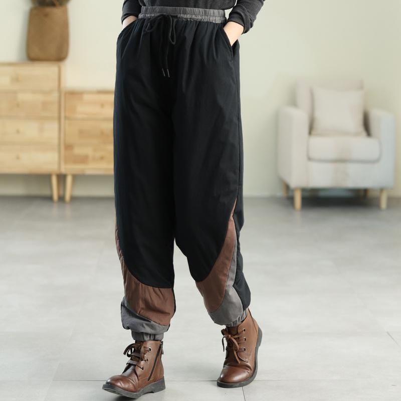 Katoenen Gewatteerde Patchwork Winter Casual Potloodbroek