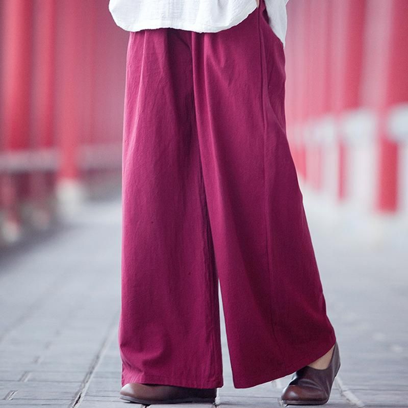 Lente Dames Katoen Linnen Shift Losse Wijde Pijpen Broek