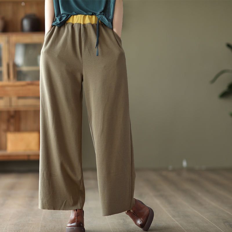 Lente Dames Losse Kleur Bijpassende Wijde Pijpen Broek