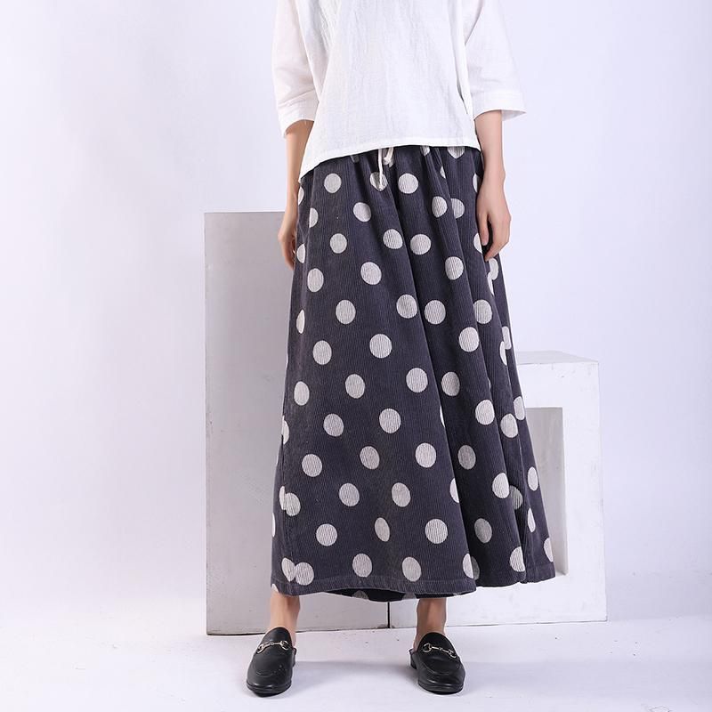 Lente Herfst Polka Dot Corduroy Wijde Pijpen Broek