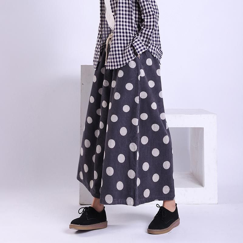 Lente Herfst Polka Dot Corduroy Wijde Pijpen Broek