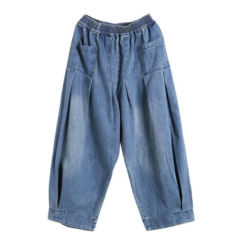 Lente Retro Losse Casual Katoenen Wijde Pijpen Broek