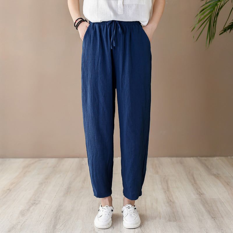 Lente Zomer Vrouwen Retro Katoen Linnen Casual Broek