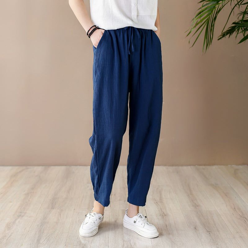 Lente Zomer Vrouwen Retro Katoen Linnen Casual Broek