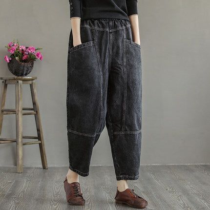 Lente Zomer Vrouwen Retro Losse Katoenen Jeans