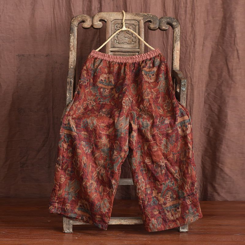 Plus Maat Dames Losse Linnen Retro Broek