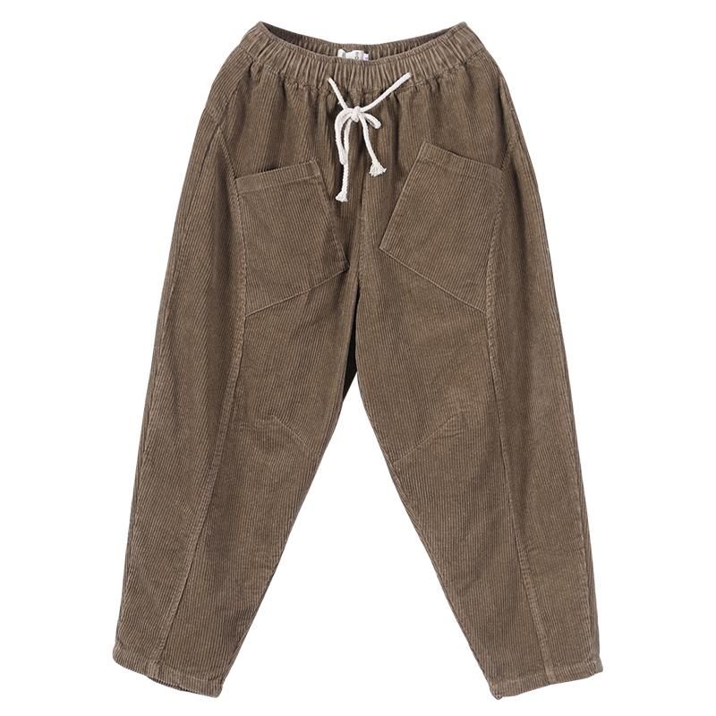 Pure Color Corduroy All-match Casual Broek