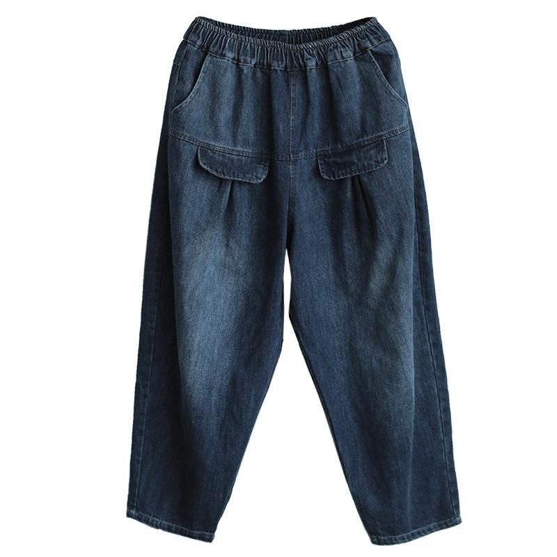 Retro Leuke Katoenen Denim Harembroek