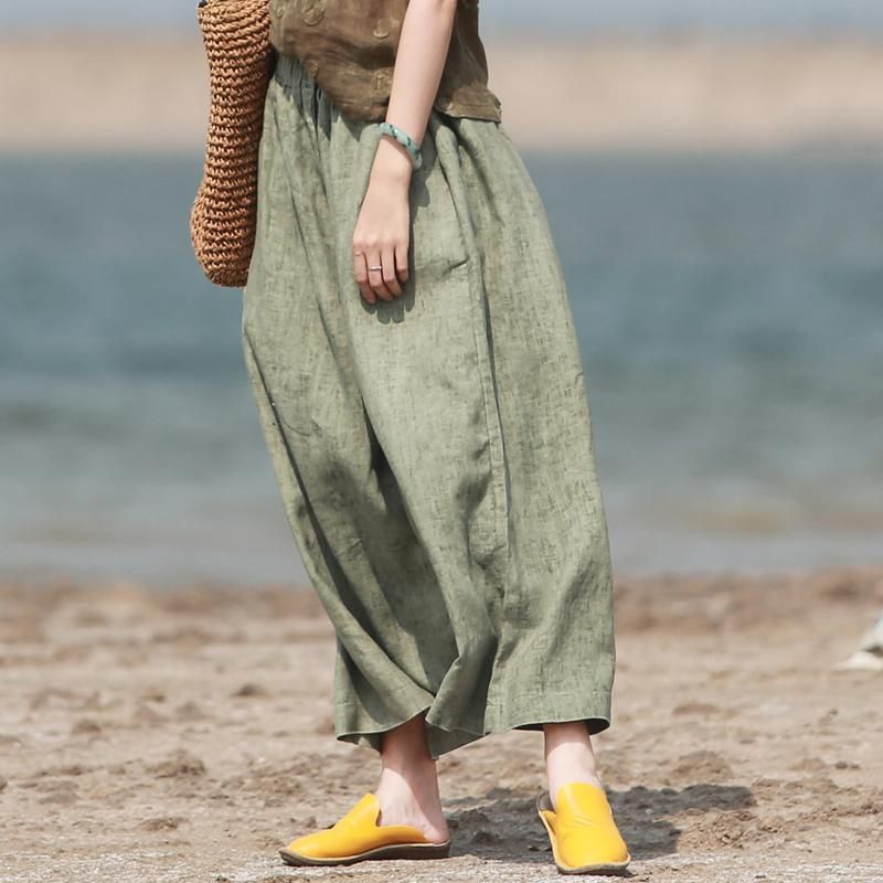 Vrouwen Zomer Linnen Broek Losse