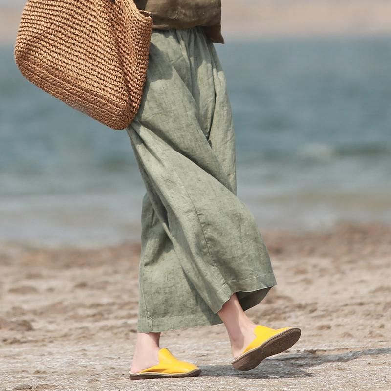 Vrouwen Zomer Linnen Broek Losse