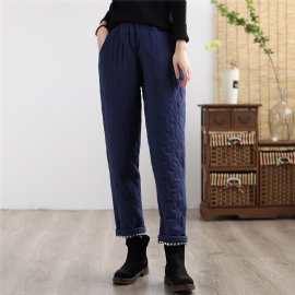 Winter Dames Retro Dikke Katoenen Linnen Casual Broek