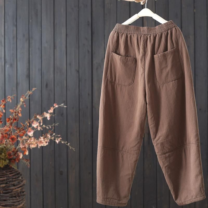 Winter Retro Dikke Losse Katoenen Gewatteerde Casual Broek