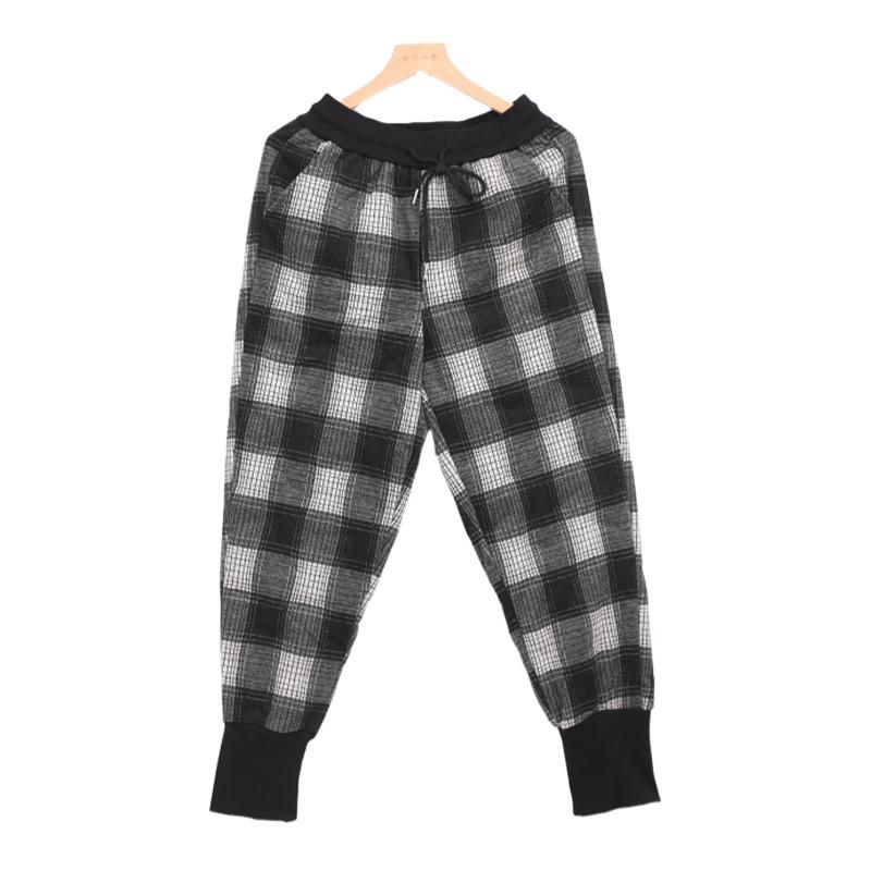 Winter Retro Plaid Warm Potlooddons Broek