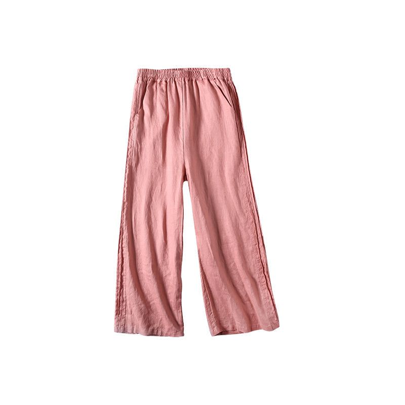 Zomerlinnen Casual Losse Wijde Broek Met Wijde Pijpen