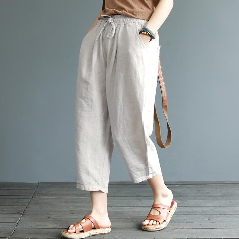 Zomerlinnen Losse Cropped Broek