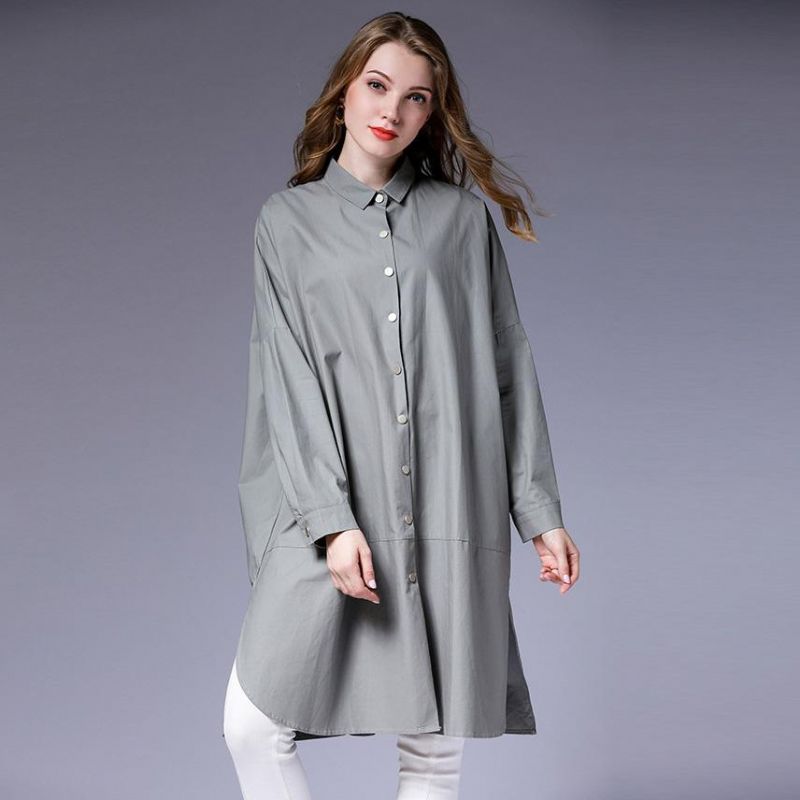 Casual Halflange Losse Grote Maat Shirt