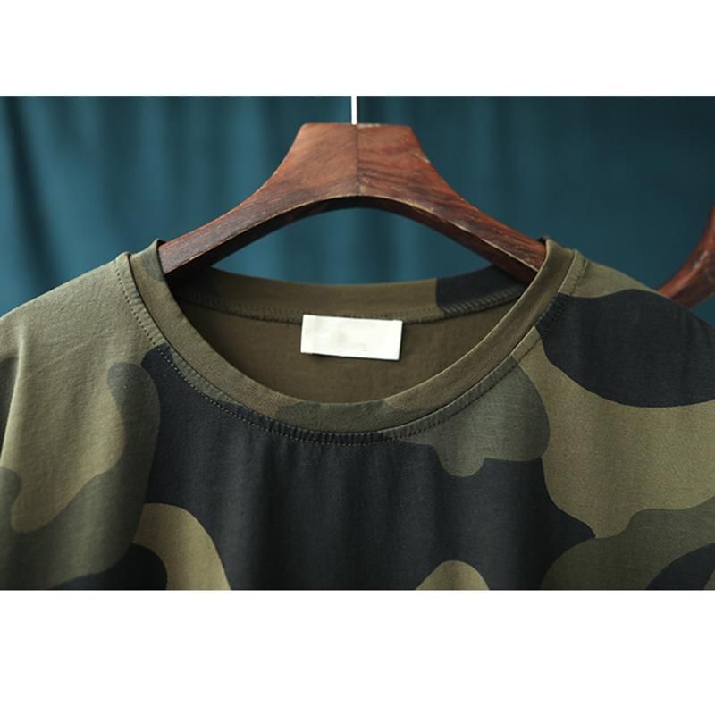 Casual Los Katoenen Camouflage T-shirt