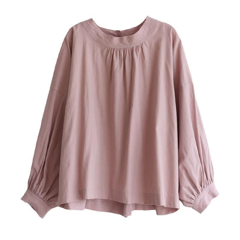 Dichtgeknoopte Losse Losse Casual Blouse