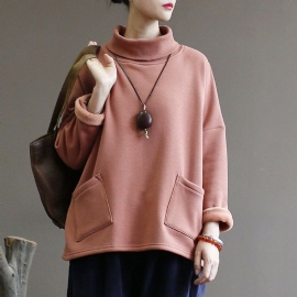 Effen Coltrui Comfortabel Pluche Sweatshirt