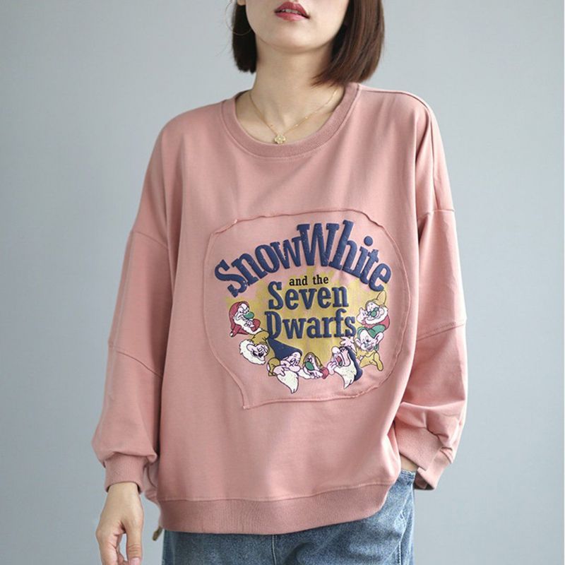 Gedrukt Cartoon Casual Sweatshirt Met Lange Mouwen