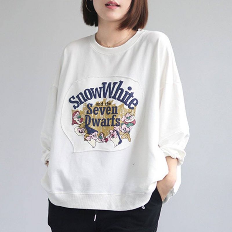 Gedrukt Cartoon Casual Sweatshirt Met Lange Mouwen