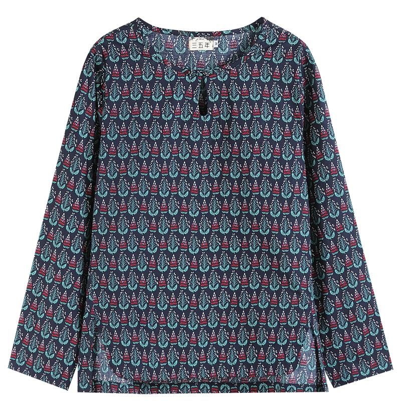 Herfstbos Literair Katoenen Pullover-shirt Met Print